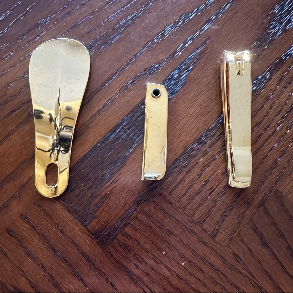 Vintage 1970s Royce Leather Men’s Grooming Kit - Made in Austria Gold Tone Tools - Picture 3 of 17